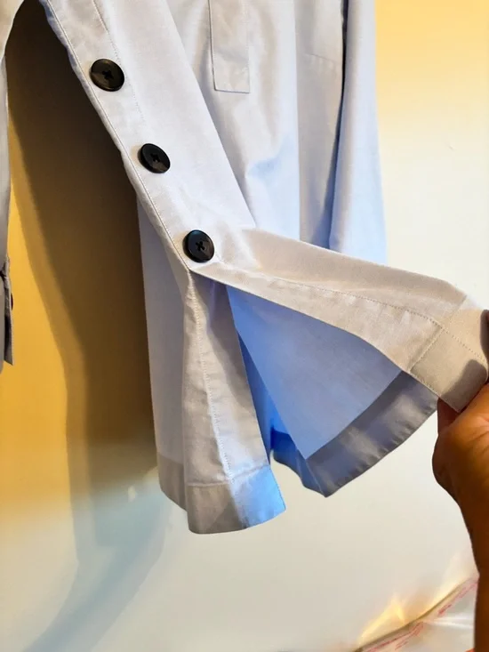 Chicos tunic blouse no iron baby blue size medium Chicos 1 - Picture 5 of 8